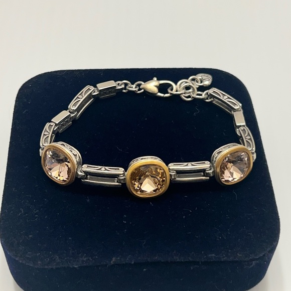 Brighton Silver Bracelet with Amber Colored Stones - Picture 10 of 16